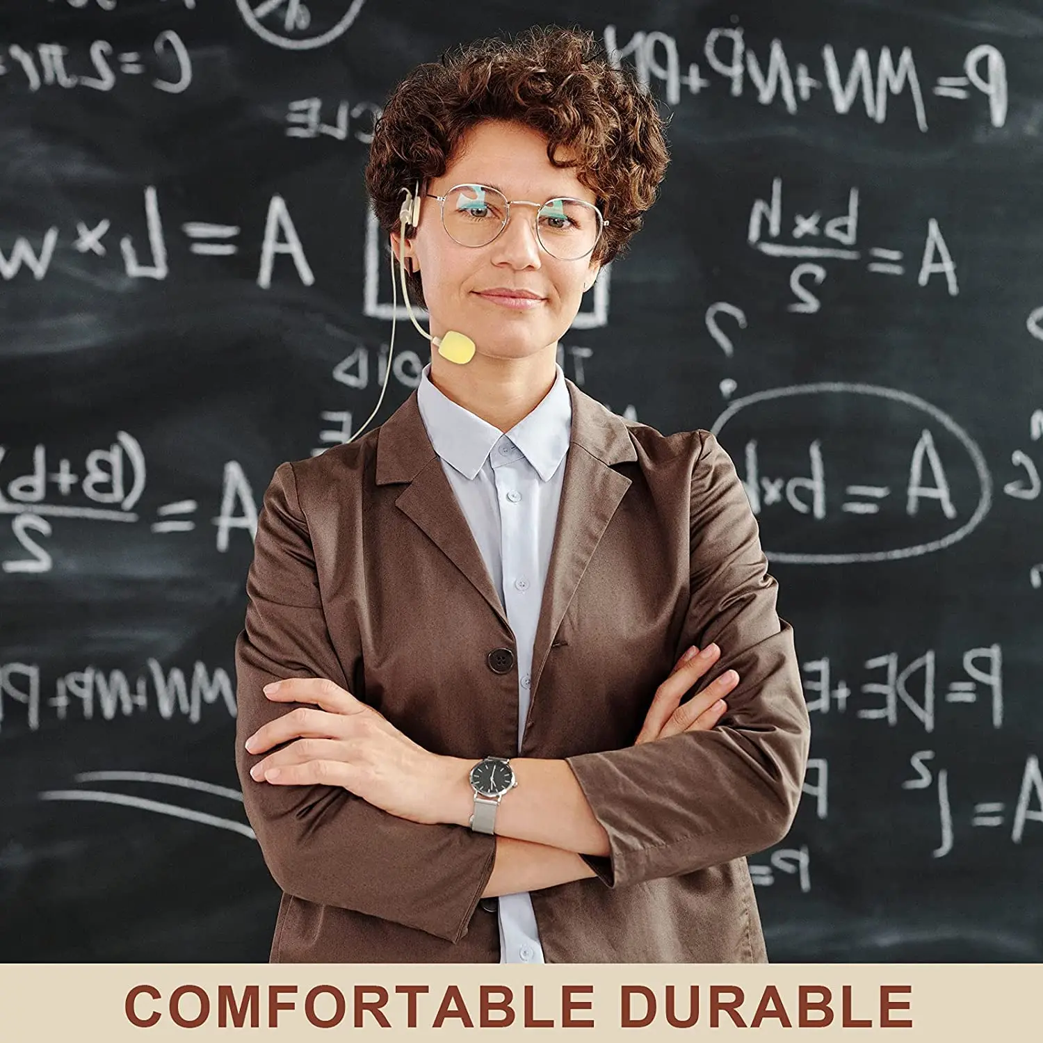 Петличный наушник бежевого цвета с лацканом и гарнитурой, гибкая проводная гарнитура, совместима со всеми беспроводными микрофонами Phenyx Pro