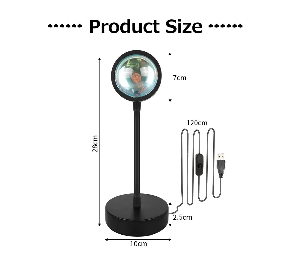 LED Sunset Lamp Nightlights USB Projector Birthday Party Decoration Mood Lights For Bedroom Living Room Wall Photography_maomaolike.com