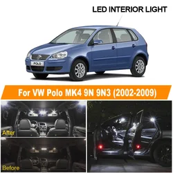 12 개 화이트 Canbus LED 번호판 램프 인테리어 독서 돔 맵 전구 키트 폭스 바겐 폭스 바겐 폴로 MK4 9N 9N3 2002-2009