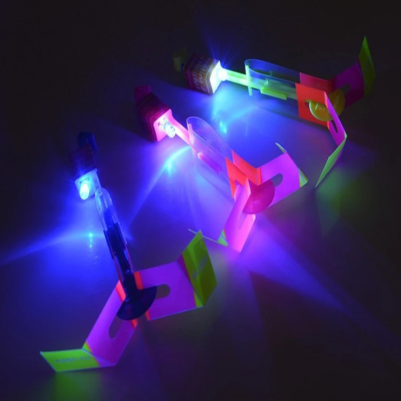 24PCS Blue Light Flash Copter Led Slingshot LED Copter Lighting Toy Led Arrow Helicopter Festival Accessories Children's Toys