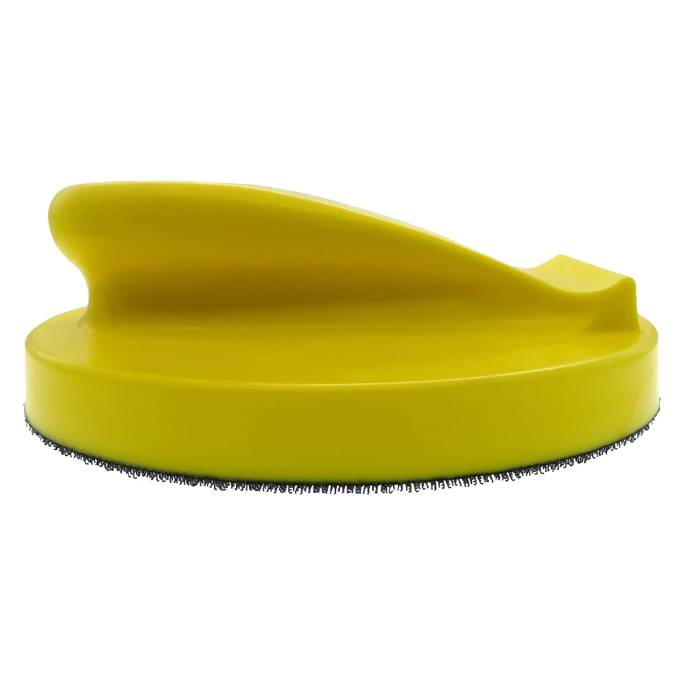 5/6 Inch Tay Chà Nhám Chặn Giấy Nhám Lưng Xi Đánh Bóng Mài Cầm Tay Khối PU Mút Giữ Đĩa Cho len Đồ Nội Thất
