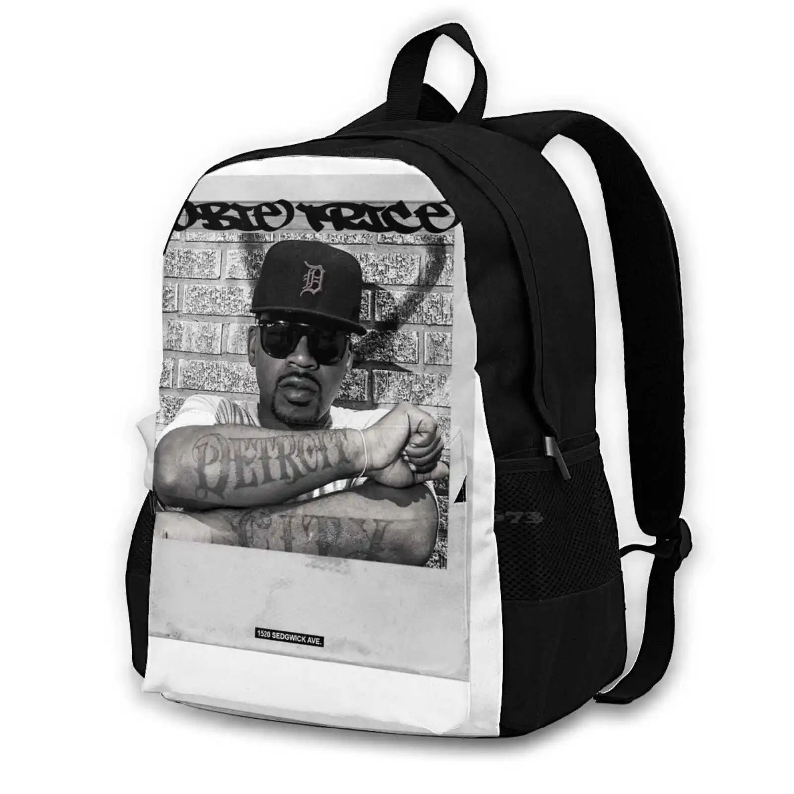 Obie Trice Large Capacity School Backpack Laptop Travel Bags Rap Music Hip Hop R O All Flows Reach Out Rugged Man Music Boom