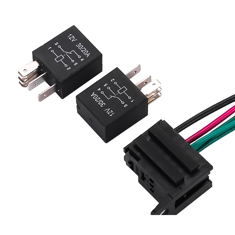 مرحل بنفسجي صغير 30A12V 24 فولت 4pin/5pin مضخة زيت مكيف الهواء مروحة الضباب مصباح مرحل عالمي مرحل السيارة