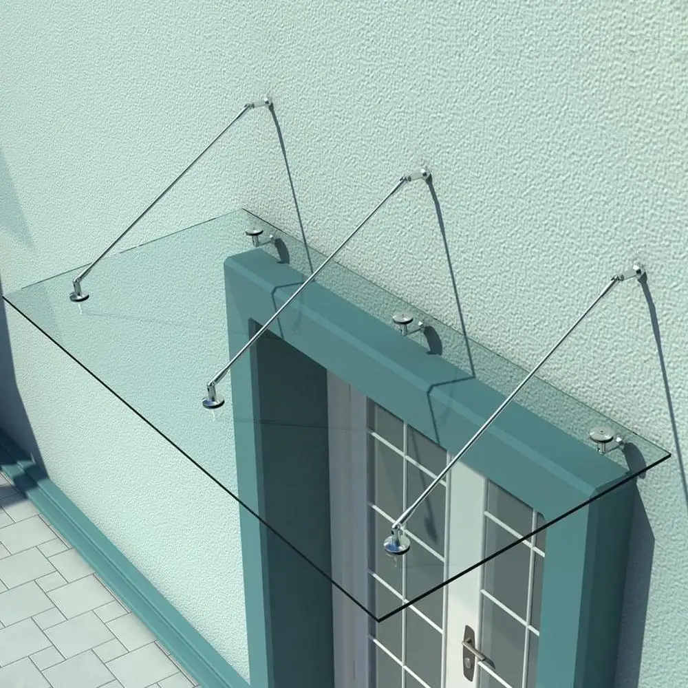 Imagem -02 - Vidro Temperado Door Canopy Porch Toldo Suportes sem Vidro Moderno Aço Inoxidável Kinmade304