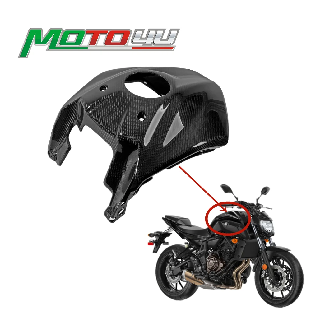 

For YAMAHA MT 07 MT-07 MT07 2018 2019 2020 Carbon Fiber Full Tank Cover (One piece version) Motorcycle Fuel Tank Protection