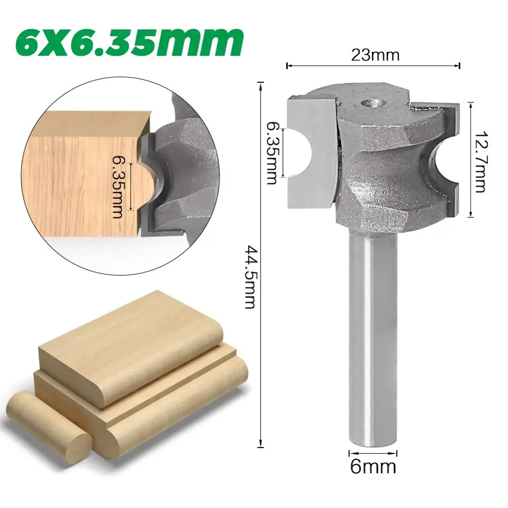 Imagem -05 - Jgzui-router Bit Router Bit Bits para Carpintaria Meio Cortador Lateral Redondo mm Shank 12 mm Shank 1pc