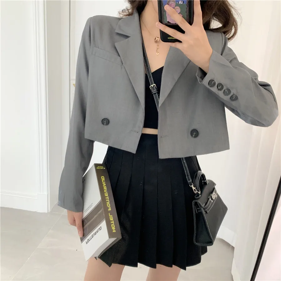 Heliar Women Jackets Long Sleeve Japan Vintage JK Coat Suits With Buttons Cropped Jackets For Women Spring 2023 Suits