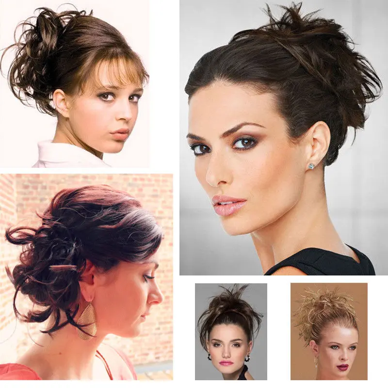 S-noilite Synthetic Fake Hair Bun Extension women chignon hair haipiece tousled messy bun instant ponytail hair for women