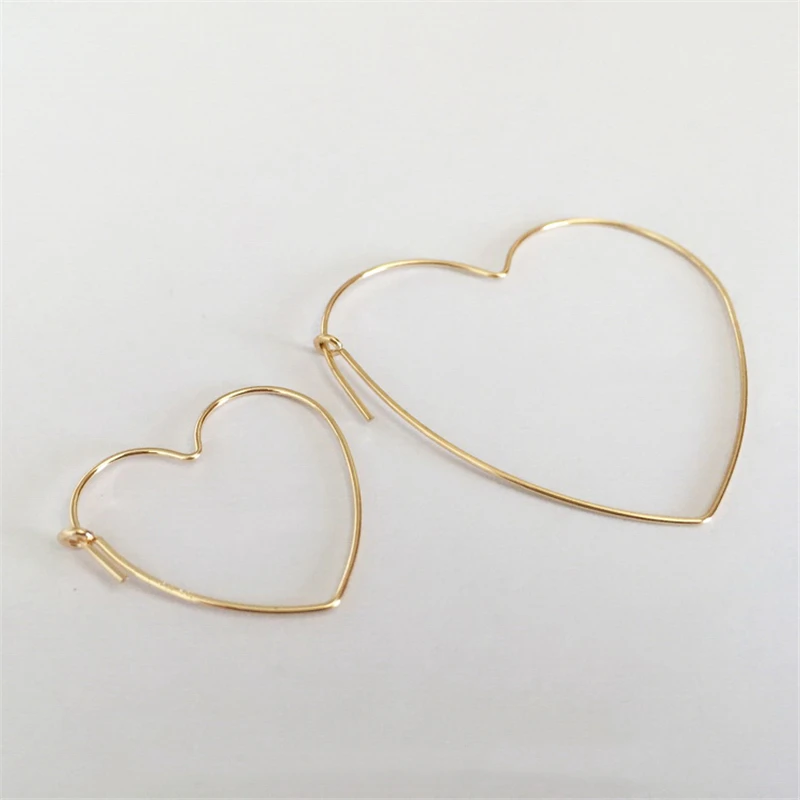 14K Gold Filled Heart Shaped Hoop Earrings Gold Jewelry Gold Hoop Earrings Brincos Pendientes Oorbellen Boho Women Earrings