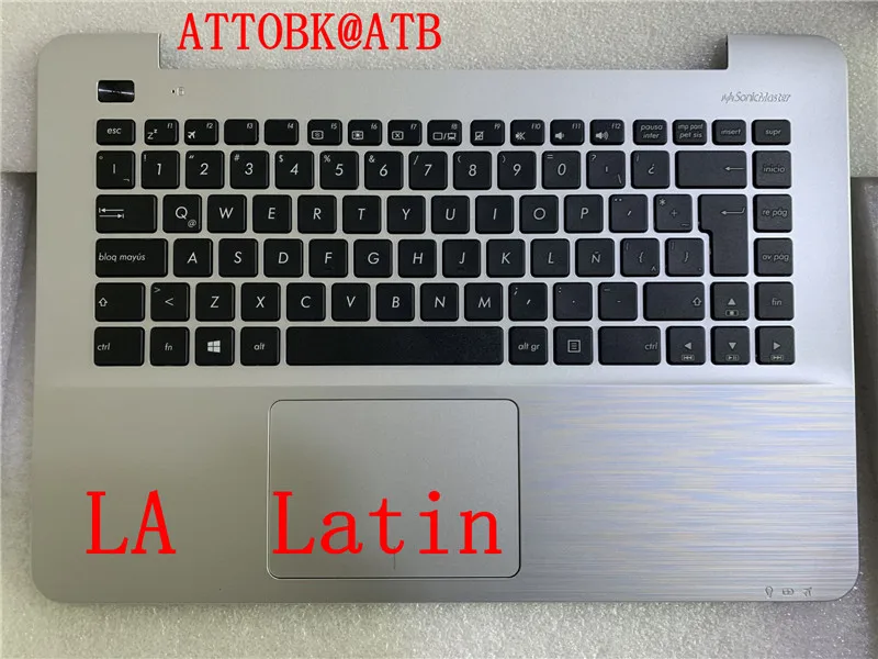 Nowa klawiatura do laptopa UK/TR/francuski/hiszpański/łaciński dla Asus X455 X455L A455L F455L R455L K455 Y483 W419L osłona podpórki pod nadgarstki z C