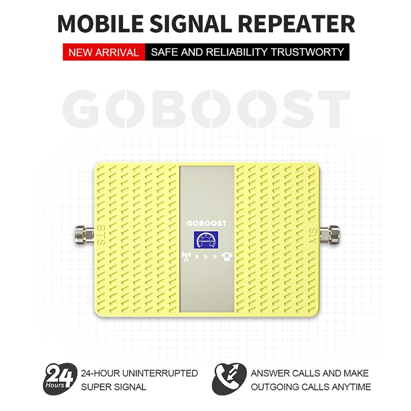 GOBOOST 2G 3G 4G Signal Booster 70dB High Gain LTE 2600 2100 1900 1800MHz Network Repeater Cellular Amplifier With 360° Antenna