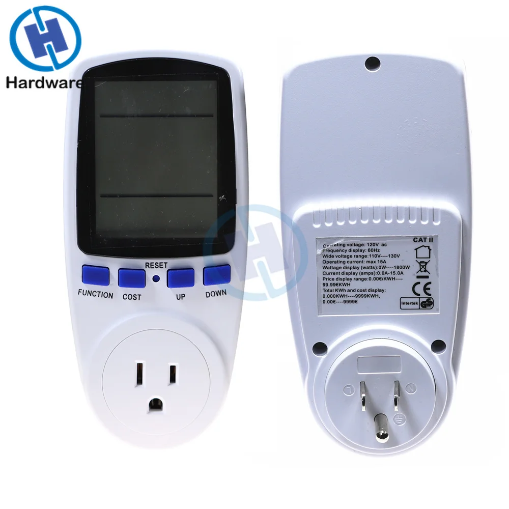 EU BR AU UK Plug Digital Wattmeter Power Meter Energy Meter Voltage Wattmeter Power Analyzer Electronic Measuring Outlet Socket