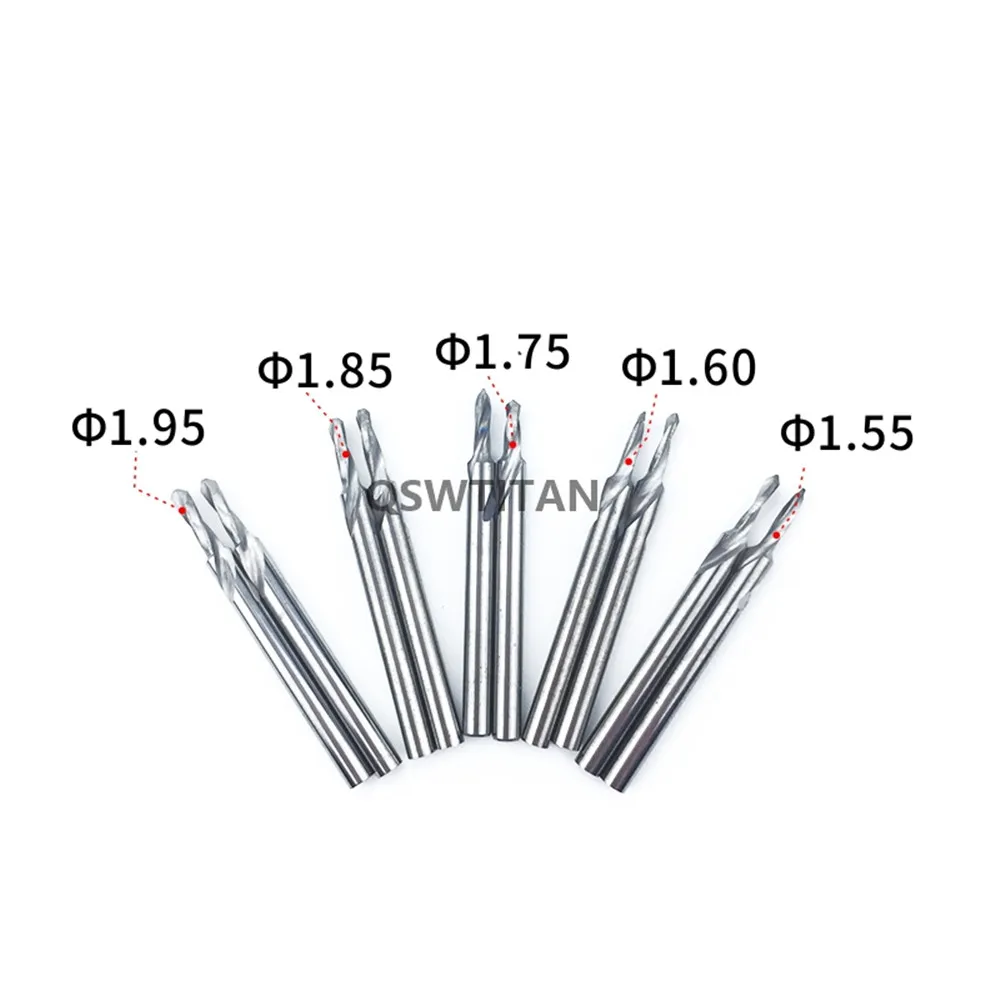 2pcs Dental Lab Tungsten Steel Carbide drill bur Use In Lab Pindex 5 sizes 1.55 1.6 1.75 1.85 1.95 2.0 Pin Planter Aiguille