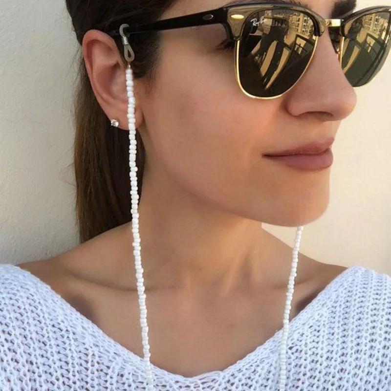 Bohemia Bead Chain For Glasses  Women White Bead Glasses Chain Lanyard Fashion Strap Cords Sunglasses Accessories Women Jewely