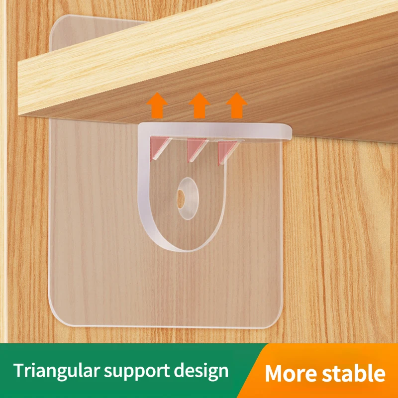 Layered Partition Bracket Shelf Support Hooks Sticker Punch-free Paste Screw Hook Triangle Bracket Support Shelf Hook 7x7cm