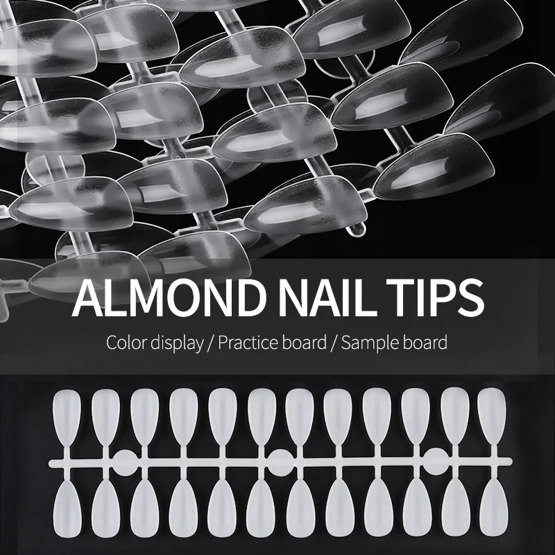 120pcs Water Drop Clear Natural Nail Color False Tips for Display Chart Full Cover Fake Tips Nail Showing Shelf Stand Book Card