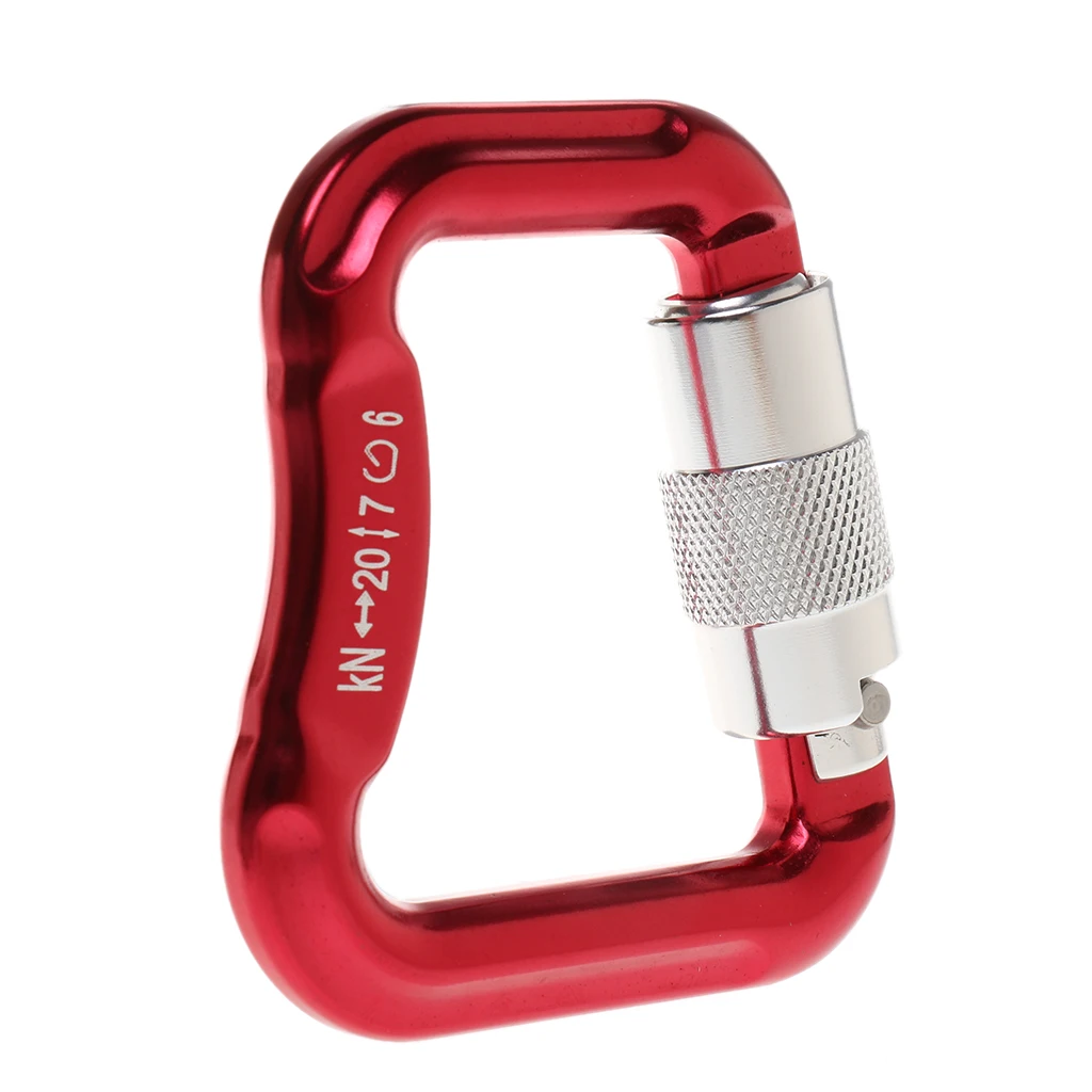 20KN Aluminum Alloy Self-locking Carabiner for Paraglider, Rock Climbing,