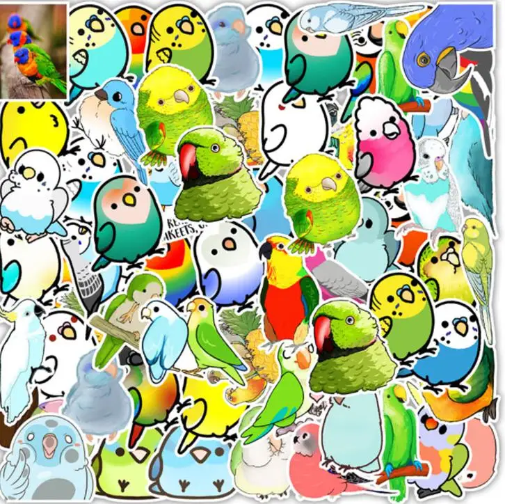 

10/30/50pcs Colorful Bird Graffiti Waterproof Skateboard Travel Suitcase Phone Laptop Luggage Stickers Diy Kids Girl Toys