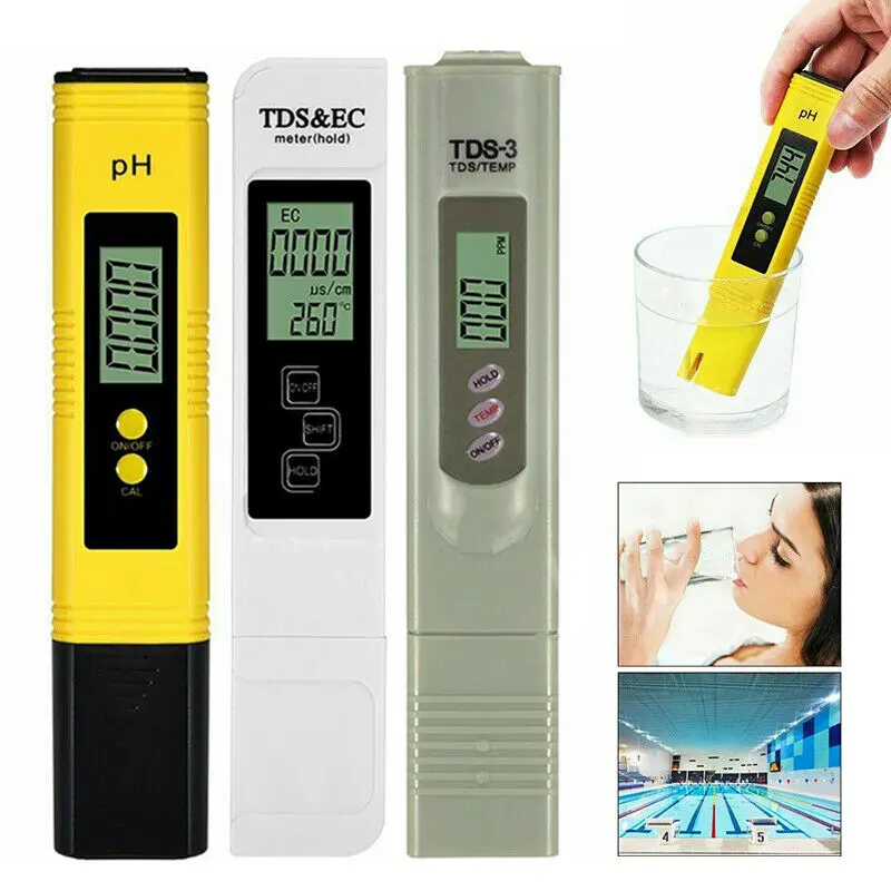 

Digital Electric TDS/EC/PH Meter Tester Hydroponics Water Test Pen Aquarium（3pc/set）