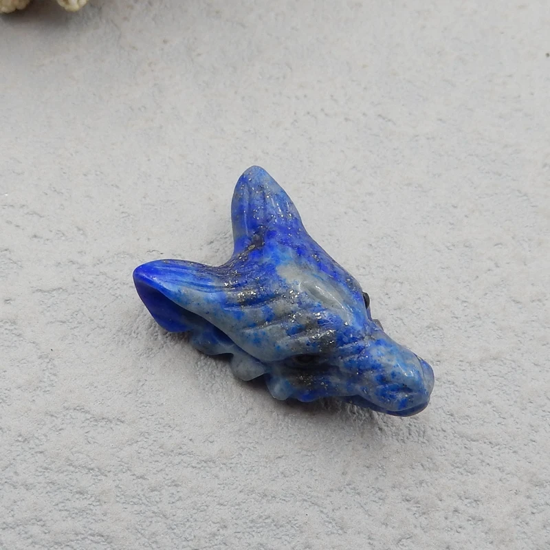 

Wholesale,Carved Lapis Lazuli Wolf Head fashion Pendant 26x16x10mm5g