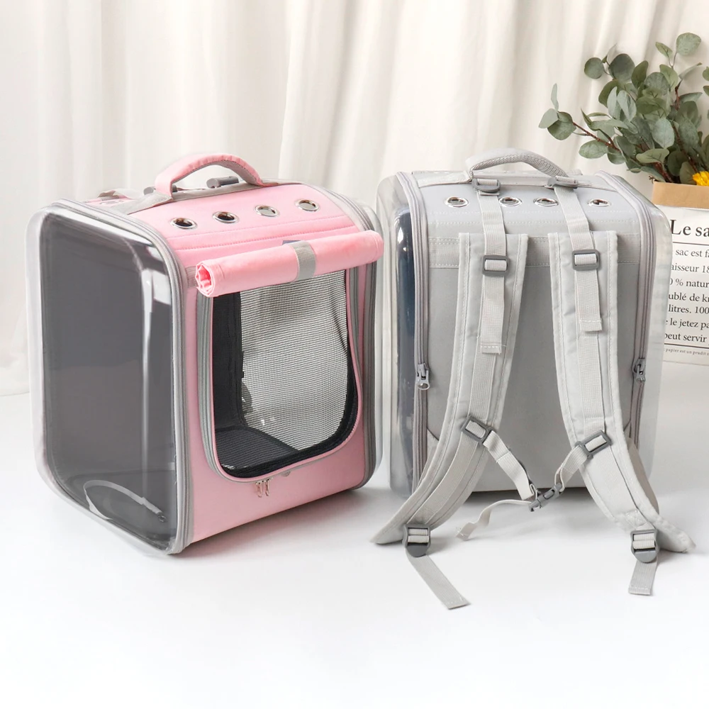 Pet Cat Carrier Backpack Transparent Travel Carrying Space Double Shoulder Bag for Small Dogs Cats Portable Handbag Outdoor Bags