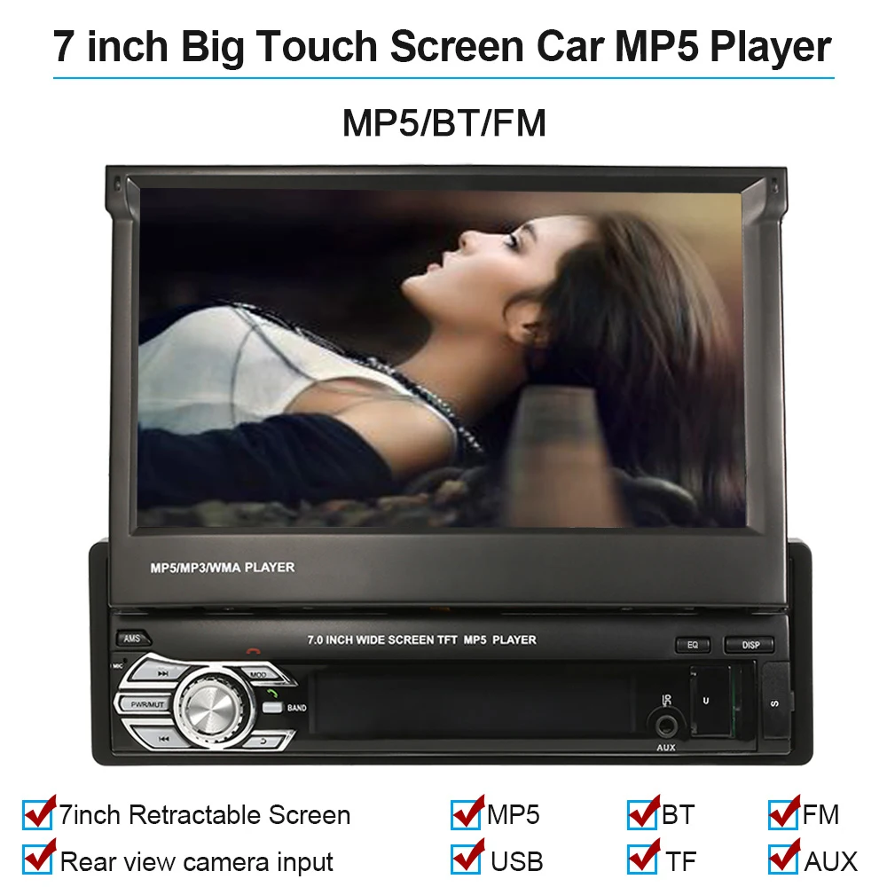 

For Peugeot 206 7 inch Car Multimedia MP5 Player 1 Din Android Car Radio Stereo Intelligent Accessories Retractable Touchscreen