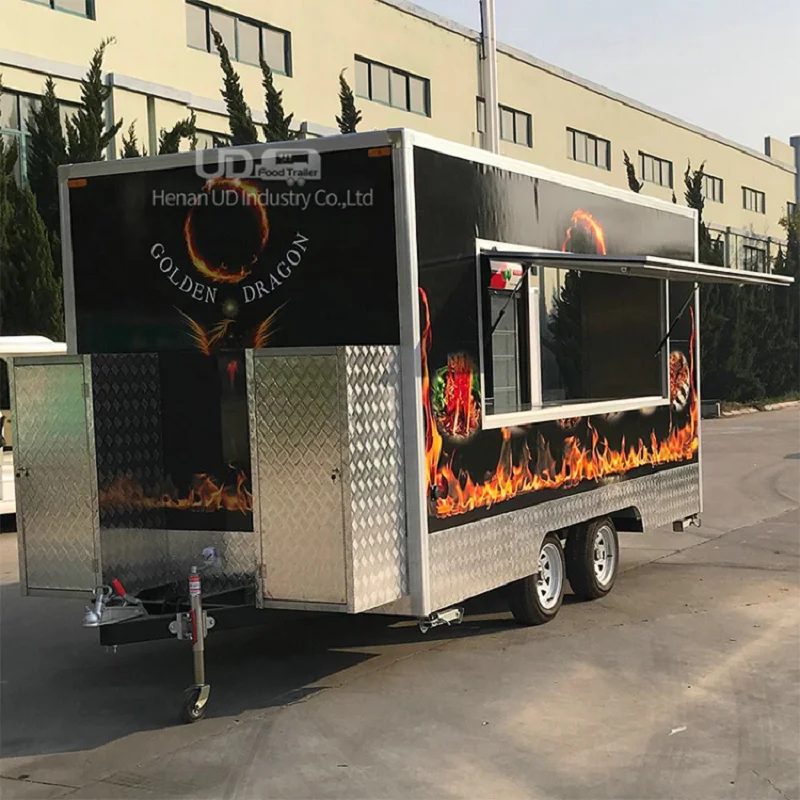 거리 판매 핫도그 스톨 공급 업체 빈티지 음식 트레일러 주방 아이스크림 피자 트럭 식품 카트 모바일