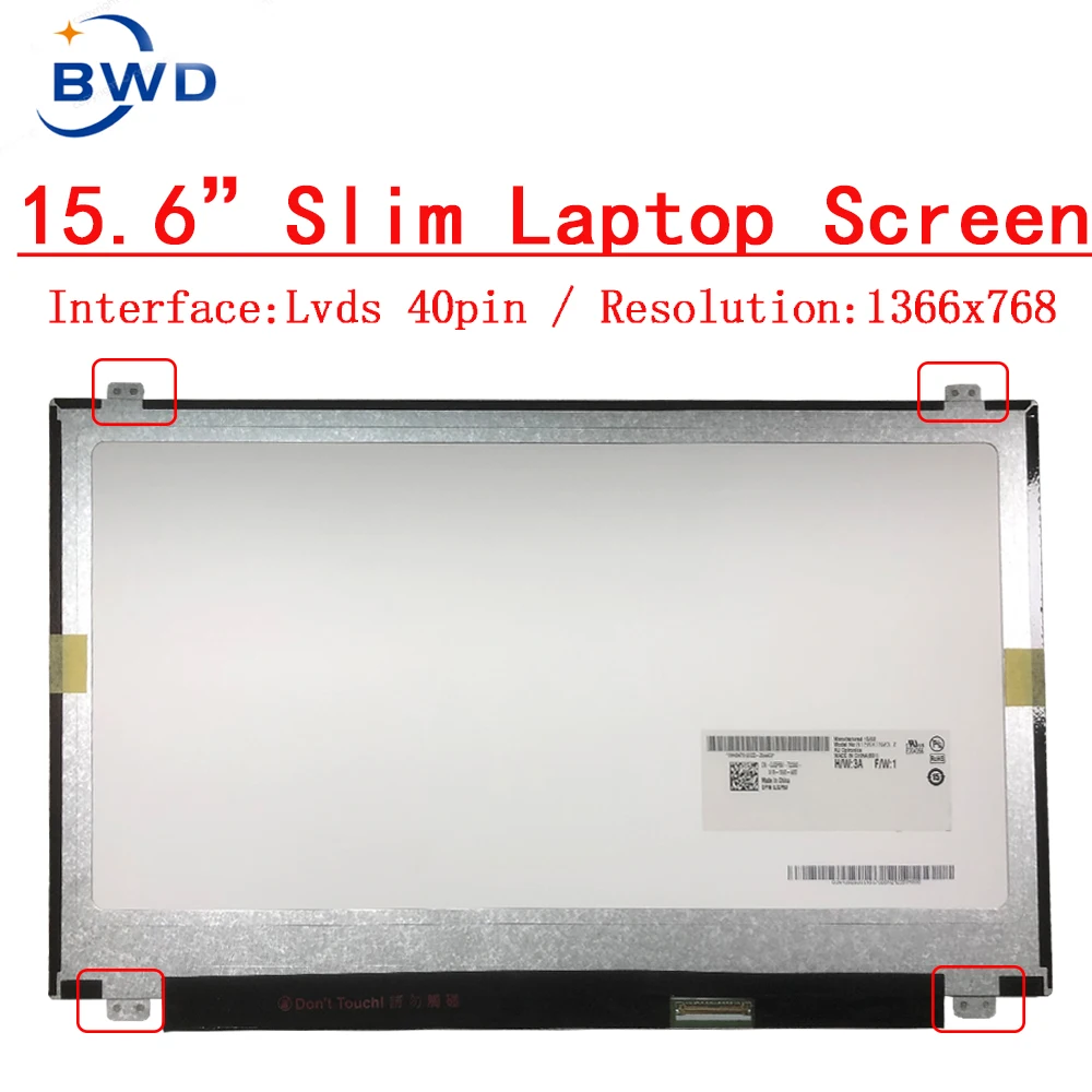 15.6 "슬림 lcd 화면 디스플레이 40pin LP156wh3 TL S1 LP156WHB TL A1 B156XW04 V.5 LTN156AT20 N156BGE-L41 B156XTN03.2 LTN156AT30