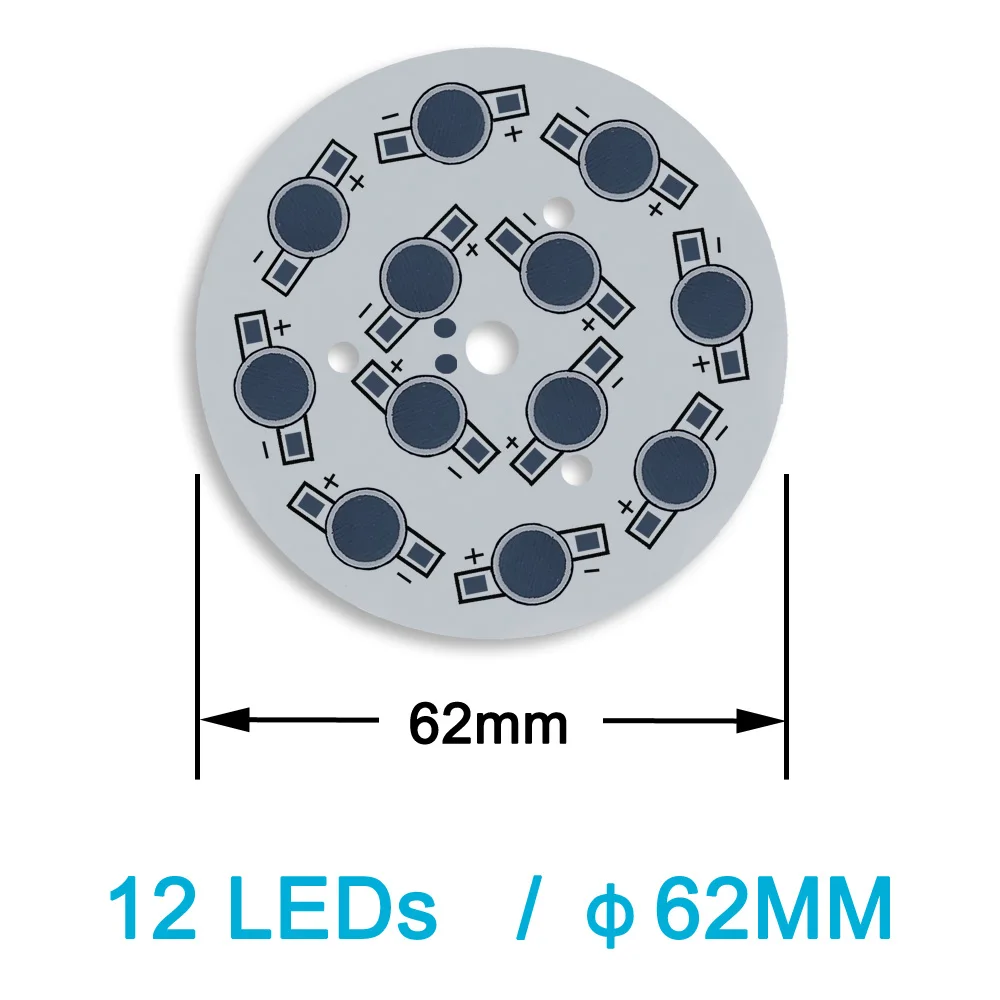 1W 3W 5W 7W 9W 12W 15W 18W 21W 24W 30W LED Aluminum Plate Heat Sink Bulb PCB Board For Hydroponics Aquarium Grow Light Spotlight