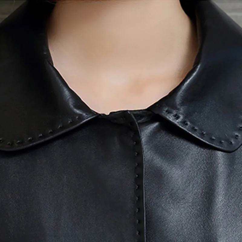 Veste en cuir véritable de mouton naturelle pour femme, manteau de grande taille, vêtements d'extérieur, printemps automne, 2020, LWL1469