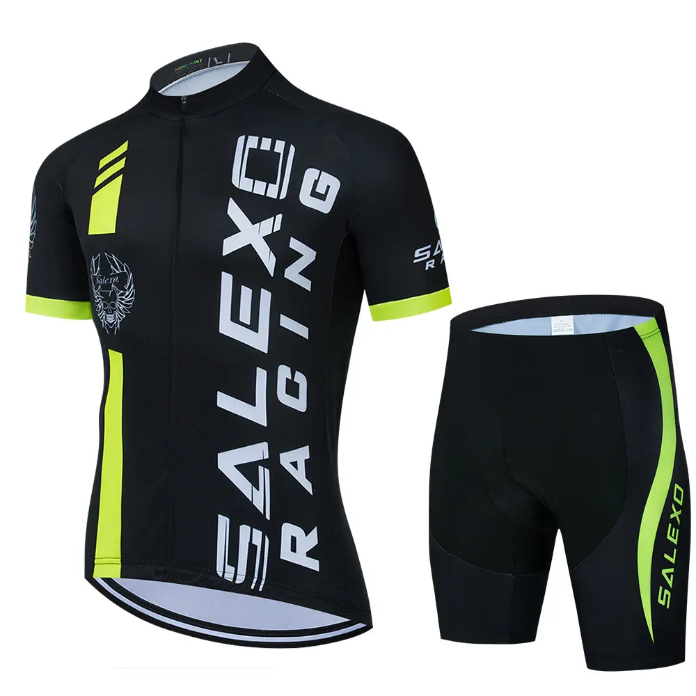 2023Summer Cycling Jersey Set Bicycle Clothing Breathable Men Short Sleeve Shirt Bike Bib Shorts Fashion Clothes Bike Jersey Set