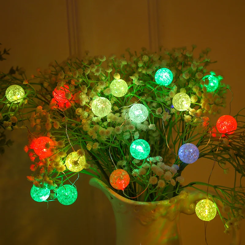 PheiLa Ball String Lights Fairy Garland Lamp Battery Operated for Indoor Living Room Bedroom Wedding Birthday Party Decoration