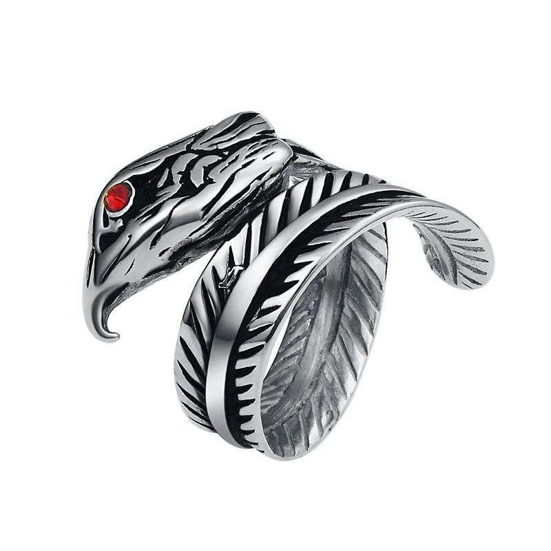 

Men's Punk Eagle Ring Stainless Steel Vintage Animal Ring for Men Women Silver Rings Jewelry