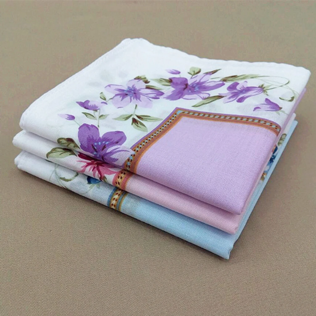 12 Chiếc Cotton Đẹp Khăn Tay Nữ Túi Hanky Đảng Tự Làm Hankie Kerchiefs Khăn