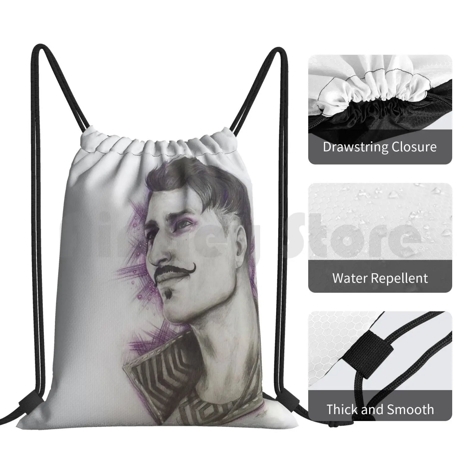 Dorian Pavus-Dragon Age Inquisition Backpack Drawstring Bags Gym Bag Waterproof Dorian Pavus Dragon Age Inquisition