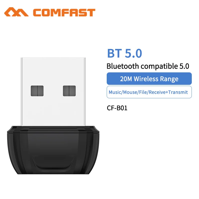 For PC Keyboard Headset Receiver USB Bluetooth 5.1 Transmitter BT 5.0 Adapter Wireless Dongle Support Win8/10 Free Drive