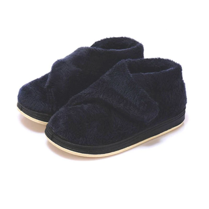 Children's Winter Casual Cotton Soft Comfortable Warm Shoes With Hook&Loop For Kid Non-Slip Footstep