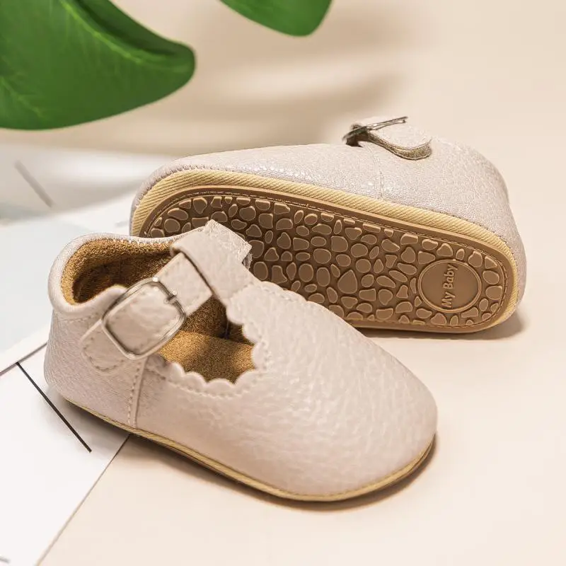 KIDSUN ทารกแรกเกิดรองเท้าเด็ก PU หนังเด็กผู้หญิงรองเท้าเด็กวัยหัดเดินยาง Sole Anti-Slip First Walkers ทารกรองเท้าแตะ