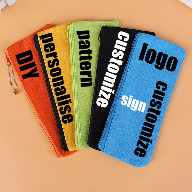 Customized Logo Personalized Signature Storage Bag Luggage Bag Purse Handbag Eom Zipper Zipper Cosmetic Bag Canvas Pencil Case