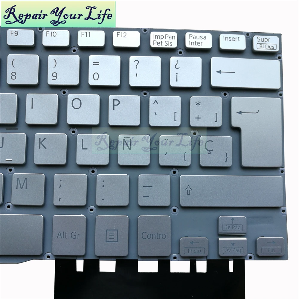 laptop keyboard For Sony for VAIO Fit 13 13A 13N SVF13 SVF13A SVF13N silver Spain SP layout silver 149267241ES 9Z.NABBQ.30S