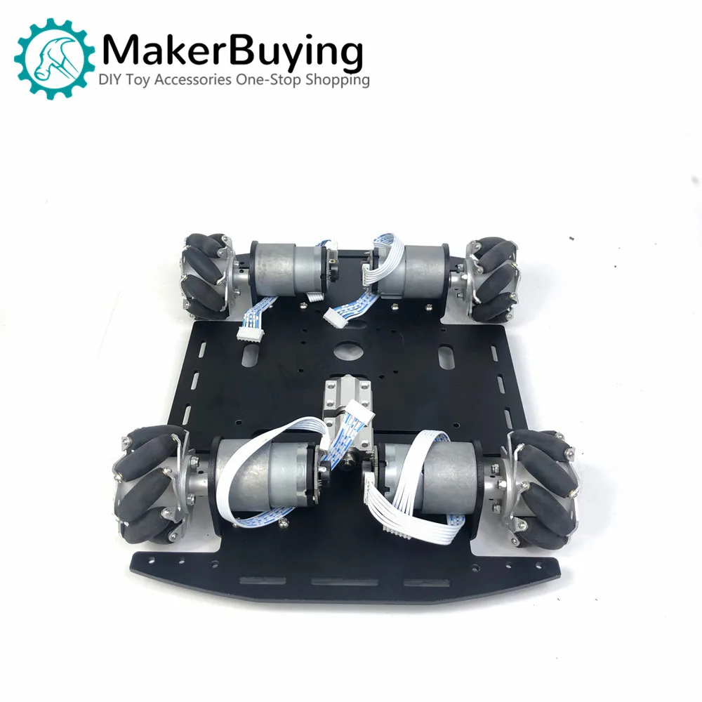 Mecanum wheel single-layer trolley chassis omni-wheel mobile smart car metal chassis robot racing car