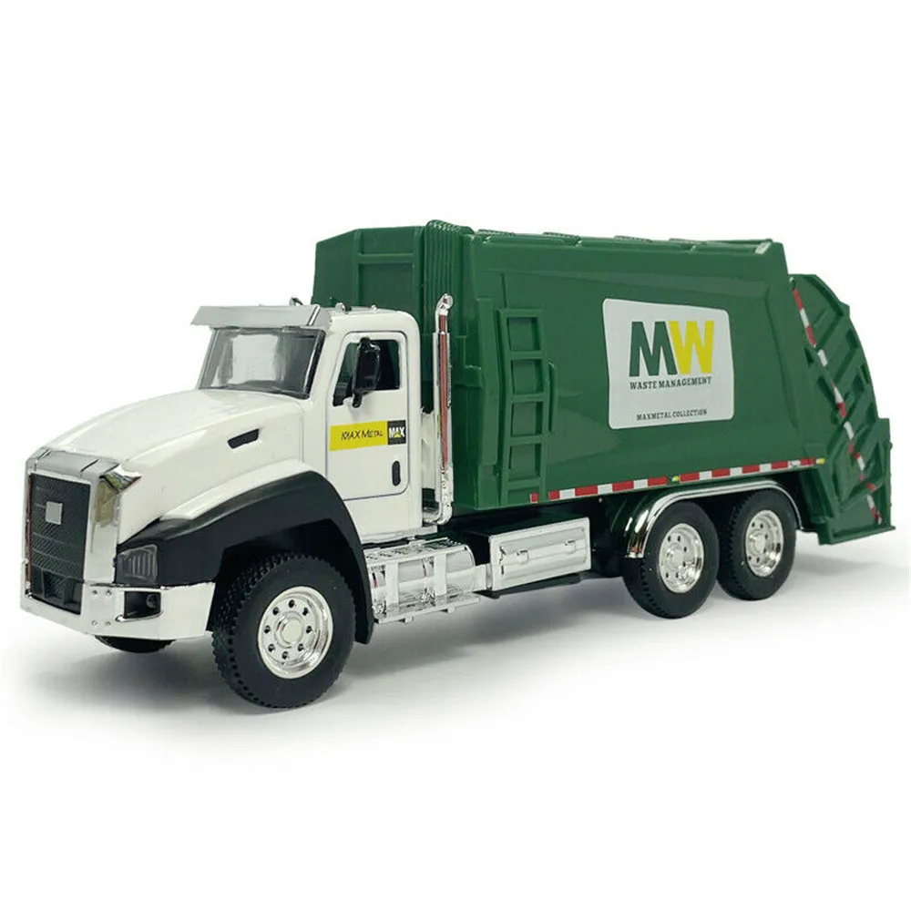 Alloy+Plastic Engineering Sanitation Garbage Truck 1:50 Model Car Diecast  Pull Back Kids Toy Vehicle Gift/Decoration