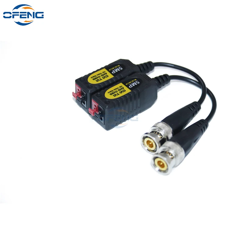 

HD 5MP CCTV Video Balun Одноканальный пассивный пресс-тип приемопередатчики поддержка HD-CVI/AHD/TVI/CVBS с 75 Ом BNC