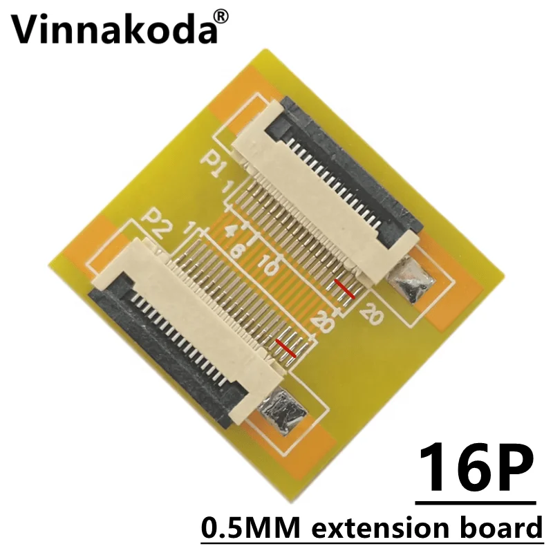 Placa de extensão 0.5mm a 0.5mm 16p do adaptador de 2 pces ffc/fpc