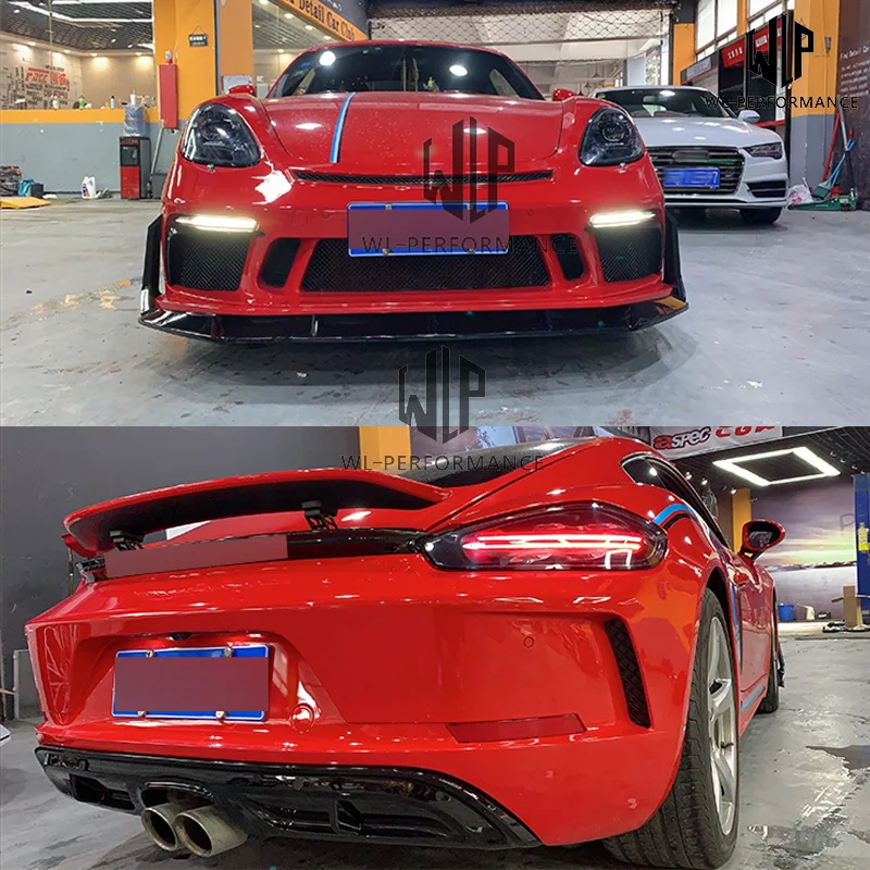 High Quality Pp Unpanited Car Body Kit Gt3 Style Front Bumper Rear Bumper for Porsche 718 Cayman Gt3 Style Car Styling