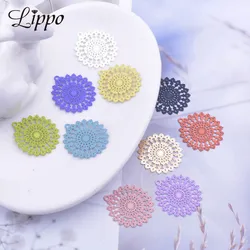 50pcs AC5404 20*22mm Anise Color Flower Charms Connector Blue-Gary  Purple and Coral-Color DIY Drop Earrings Jewelry