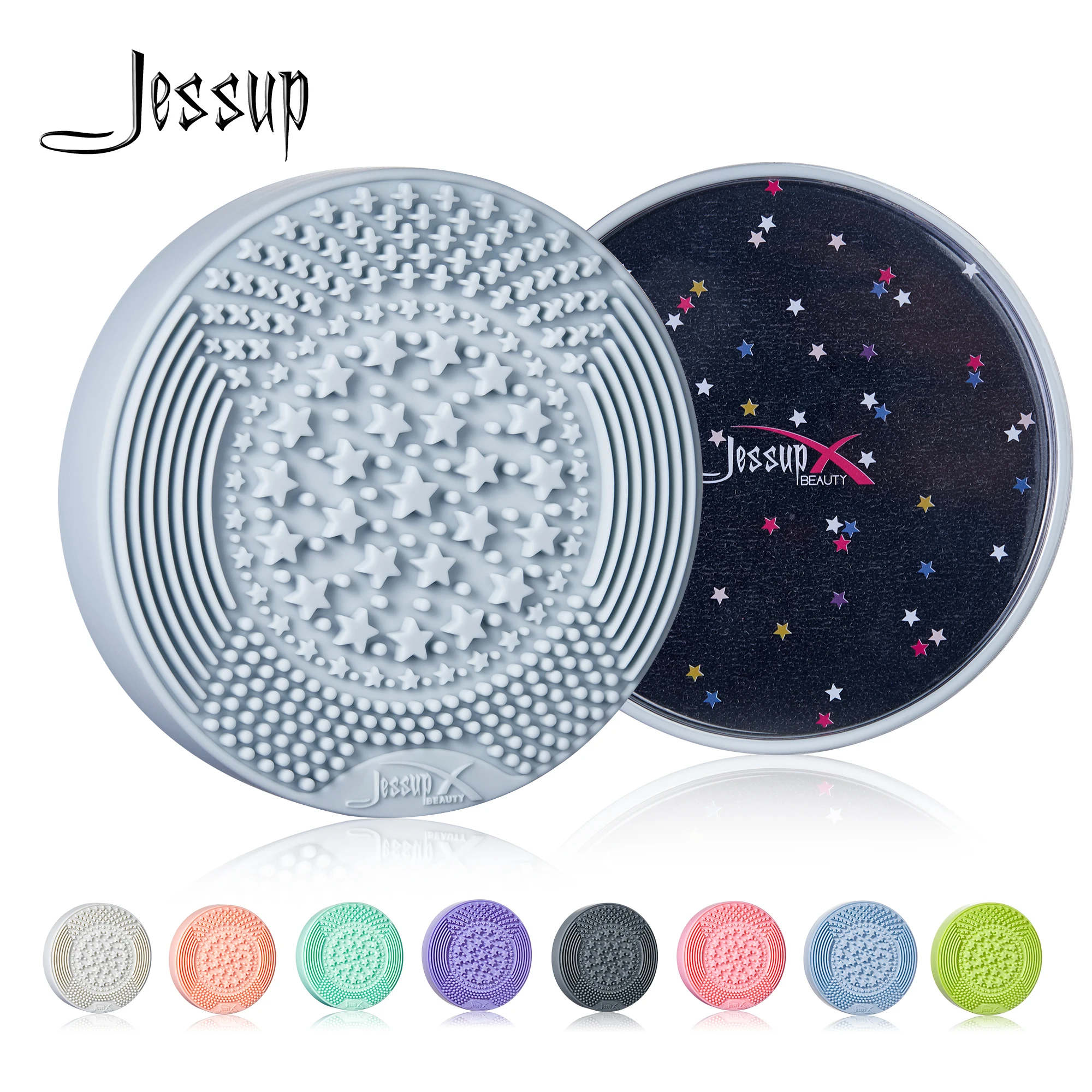 Jessup-esponja limpiadora de brochas de maquillaje, 2 en 1, removedor de Limpieza Instantánea en húmedo y seco, sombra de ojos, limpiador de silicona, herramienta cosmética