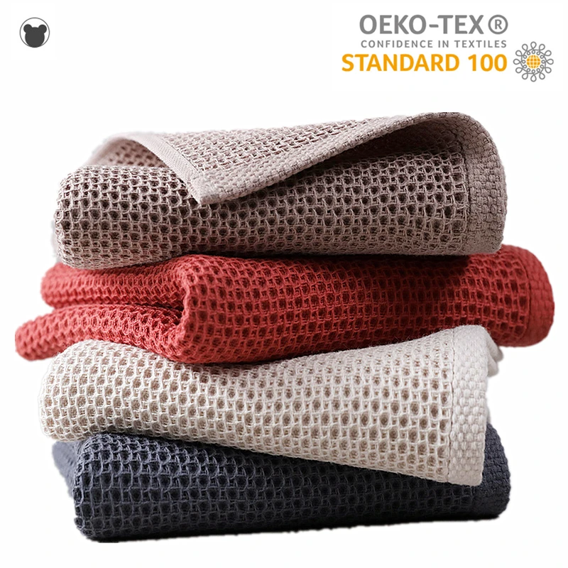 Brand Hand Towels for Adults 100% Cotton Plaid Square Hand Towel  Soft Face Care Magic Bathroom  33x33cm Sport Waffle Towel