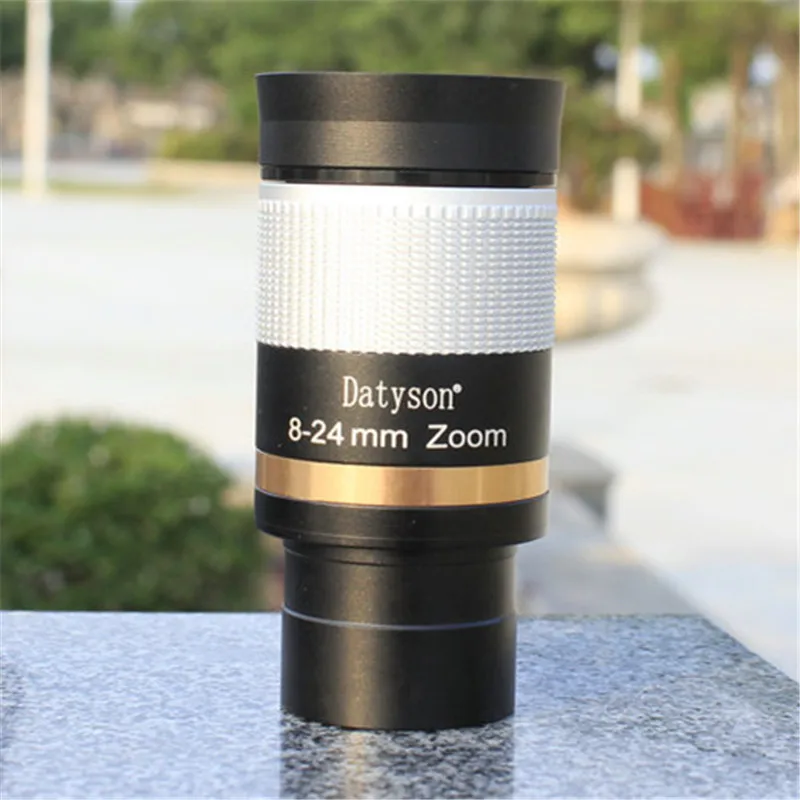 Datyson Telescope Accessories 1.25 Inches 8-24mm Zoom Optical Glass Broadband Green Film Eyepiece Full Metal Continuous Zoom