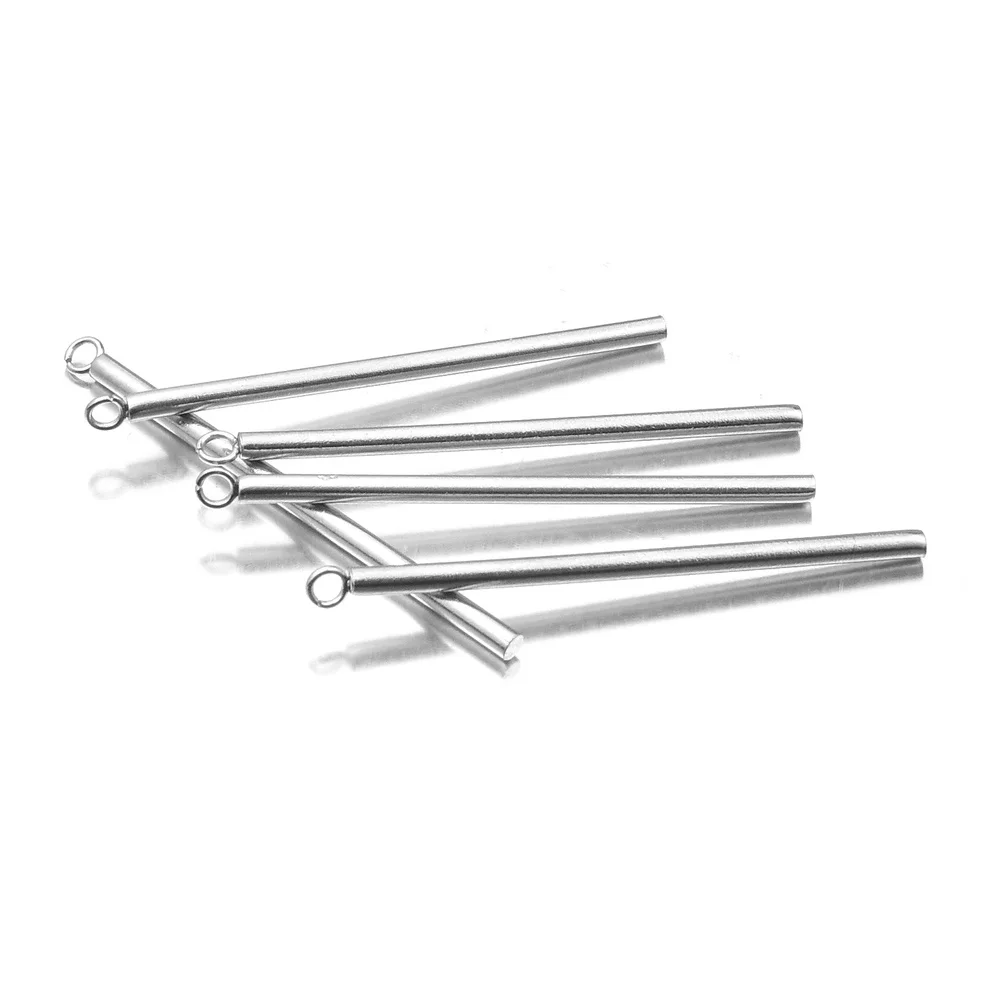 20pcs/lot Stainless Steel Cylindrical Single Pendant Earrings for DIY Handmade Beaded Material Parts Jewelry Making Supplies image 3